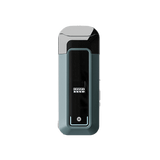 Hachi - Dark Gray: Squarish handheld vaporizer with a glossy black panel, battery icon, hexagon logo, and a removable lighter gray top.