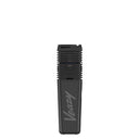 VEAZY Dry Herb Vaporizer in matte-black, pocket-size with cooling fins near the mouthpiece; branded Veazy on the lower half for portable, precise vaping.