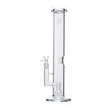 15 Tube - Clear: A handcrafted borosilicate glass water pipe with a straight-tube design, featuring a shower percolator, ice catch, and 14mm female joint.