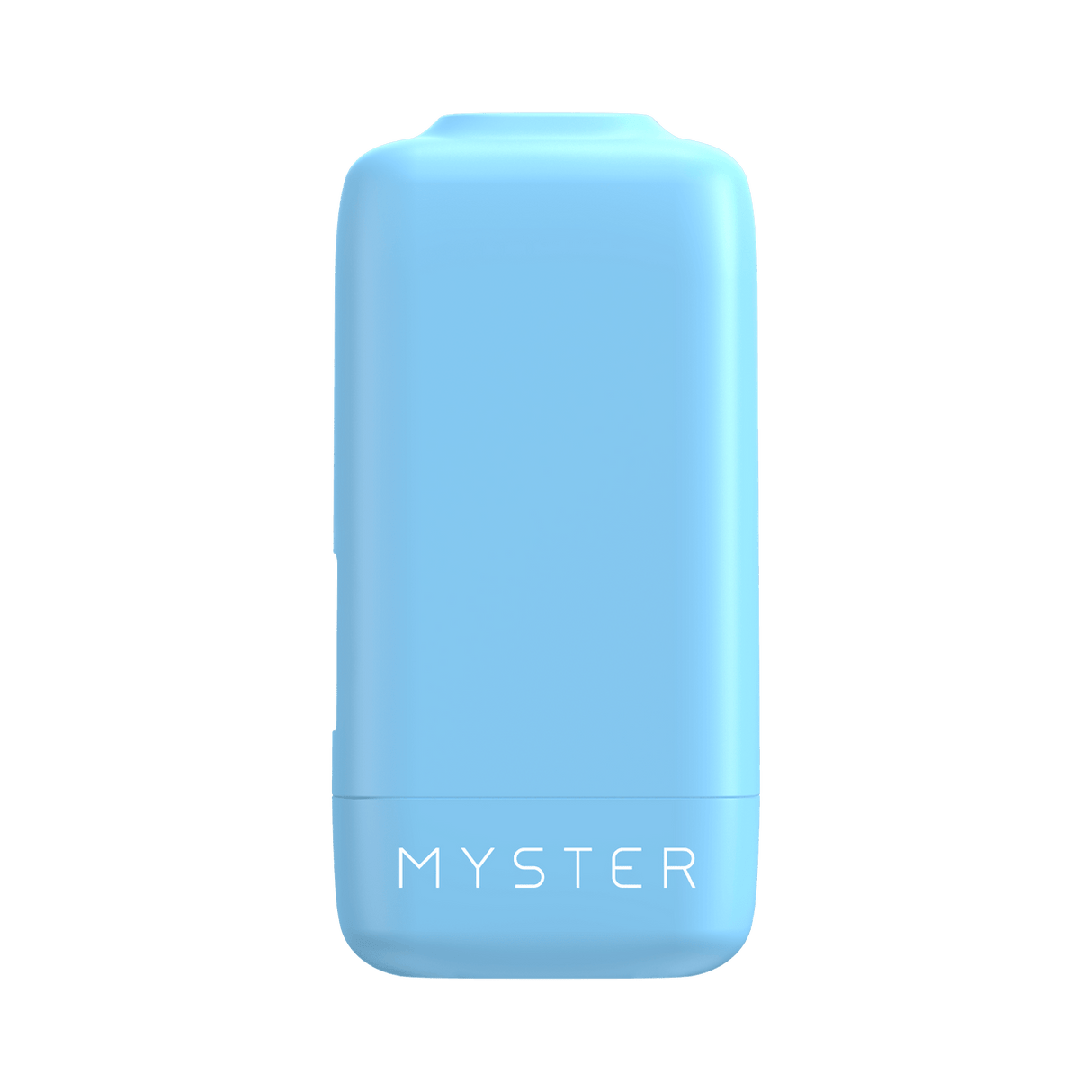Myster Cloud Catcher, a small light-blue plastic canister for personal air filtration, featuring a twist-up design with MYSTER printed near the base.