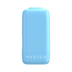 Myster Cloud Catcher, a small light-blue plastic canister for personal air filtration, featuring a twist-up design with MYSTER printed near the base.