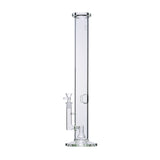 18 Tube - Clear: Straight-tube glass water pipe with removable downstem, 14mm joint, shower percolator, and ice catch, crafted from durable borosilicate glass.