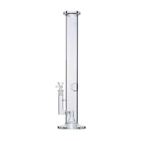 18 Tube - Clear: Straight-tube glass water pipe with removable downstem, 14mm joint, shower percolator, and ice catch, crafted from durable borosilicate glass.