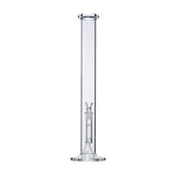 18 Tube - Clear: Tall borosilicate glass water pipe with straight-tube design, removable downstem, 14mm joint, shower percolator, and integrated ice catch for smooth draws.