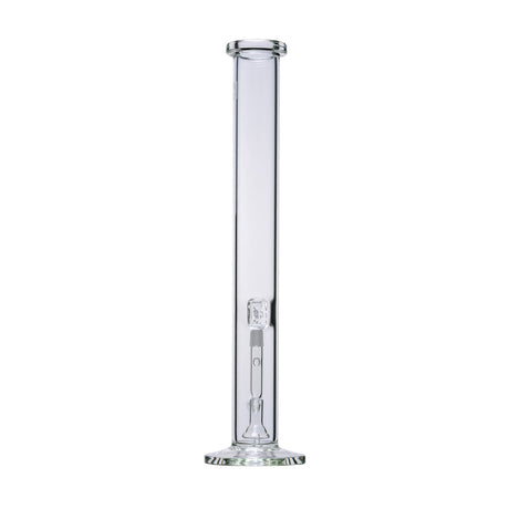 18 Tube - Clear straight-tube water pipe with borosilicate glass, featuring a shower percolator, integrated ice catch, and 14mm female joint for enhanced filtration.
