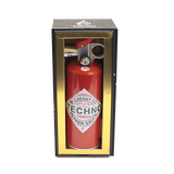 Tobasco Pepper – 8.5 Fire Extinguisher Torch styled like a red blowtorch, labeled “McIlhenny Co. Avery Island LA,” in a gold-trimmed display box.