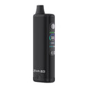 Ziva 2.0 510 Battery: A matte-black, pen-style vaporizer with a TFT display showing settings, featuring a fire button and adjustable controls.