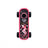 Playdeck Skateboard 510 Battery, a bright pink hoverboard with black grip tape, features chunky black wheels and a splattered skull/skater graphic design.