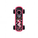Playdeck Skateboard 510 Battery, a bright pink hoverboard with black grip tape, features chunky black wheels and a splattered skull/skater graphic design.