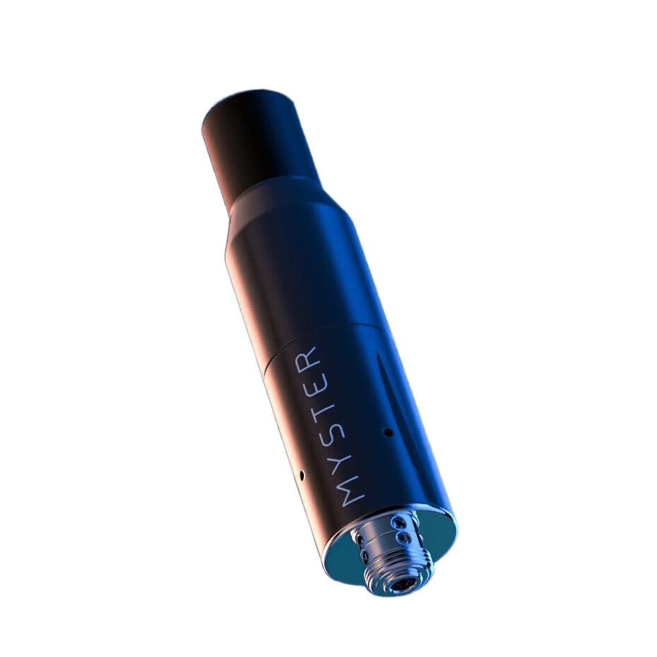 510 Dry Herb Atomizer - 2 Pack, black metal vape battery, labeled “MYSTER,” with 510-thread connector and mouthpiece tip, for portable dry herb vaping.
