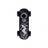 Top-down view of the Playdeck Skateboard 510 Battery, featuring a grip-tape deck with skeleton/skater graphic, visible wheels, and trucks, emphasizing its compact, portable design.
