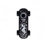 Top-down view of the Playdeck Skateboard 510 Battery, featuring a grip-tape deck with skeleton/skater graphic, visible wheels, and trucks, emphasizing its compact, portable design.