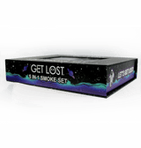 Hand Pipe Gift Set 5 in 1 - Black and White Swirl box features space theme design with GET LOST 5 IN 1 SMOKE SET and cartoon astronaut slogan.