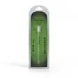 Clear plastic tube in packaging, Honeybee Herb Downstem 5.5, designed for smoke diffusion, compatible with 18mm male jointed water pipes.