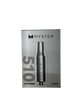 Retail packaging of Myster 510 Oil Chamber - 2 pack, featuring silver box with logo, rendering of oil chamber, 510 designation, and 2 Pack label.