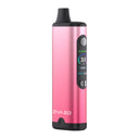 Ziva 2.0 510 Battery: Pen-style vaporizer with built-in mouthpiece, side display showing settings, metallic pink finish, and adjustment buttons below the screen.
