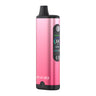 Ziva 2.0 510 Battery: Pen-style vaporizer with built-in mouthpiece, side display showing settings, metallic pink finish, and adjustment buttons below the screen.