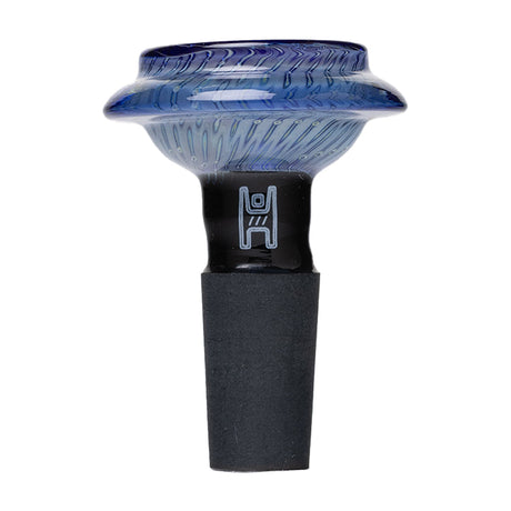 Saucer Flower Bowl - 14mm: A sleek, durable borosilicate glass bowl with a saucer design, featuring a secure fit for water pipes, enhancing both style and functionality.