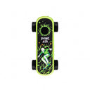 Playdeck Skateboard 510 Battery: Neon-green stunt board toy with black wheels, grip surface featuring green paint-splash, skeleton graphic, and Extreme 5 in 1 text.