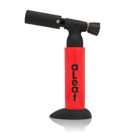 7 Blow Torch Blue Turbo Flame with red canister, black base, and pistol grip; ideal for precision dabs, featuring adjustable flame control and compact design.