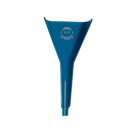 Bright blue Bioplastic Cone Loader with narrow spout, wide mouth, and GET LOST graphic, designed for efficient material preparation and sustainable use.