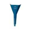Bright blue Bioplastic Cone Loader with narrow spout, wide mouth, and GET LOST graphic, designed for efficient material preparation and sustainable use.