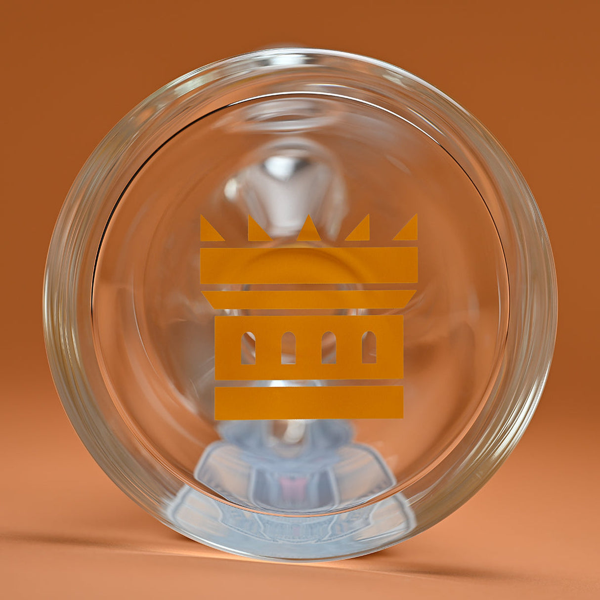 18 Beaker Bong - Anubis featuring a glass bowl with a logo, showcasing its robust 9mm thickness and intricate design for smooth smoking sessions.