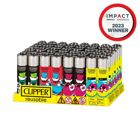 Classic Large Reusable Lighter - Game Tricks Design - 48 Pack, featuring eye-catching graphics and built-in packing tools for practicality and style in smoking accessories.