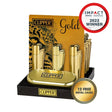 Close-up of Metal Reusable Lighter - Gold - 12 Pack, featuring sleek gold metal finish with visible logo and detailed craftsmanship.