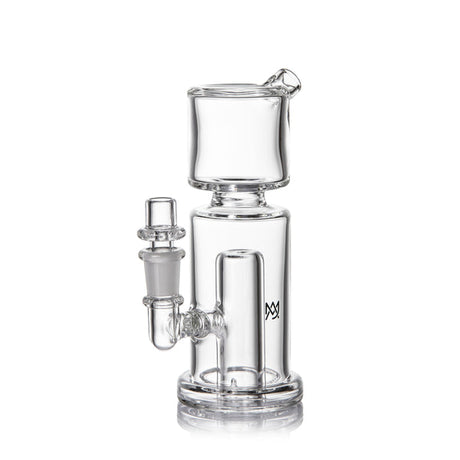 Column Mini Dab Rig - Clear, featuring a compact, clear cylindrical body with an internal percolator and removable glass joint for a nail or banger.