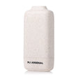 Houdini Smoke Filter by MJ Arsenal: Off-white speckled container with rounded corners, featuring a carbon filtration system for discreet odor elimination. Compact and portable design.