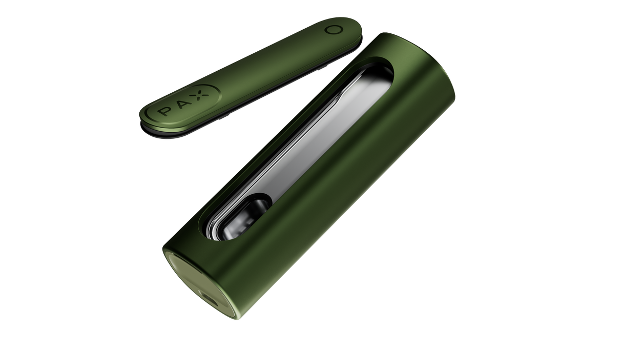 PAX FLOW vaporizer with magnetic mouthpiece, showcasing its sleek design and advanced features for smooth, flavorful dry herb vaping.