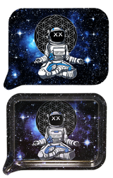 Rolling Tray Medium w Lid - Astronaut Meditating