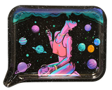 Rolling Tray Medium w Lid - Smoking on Planets