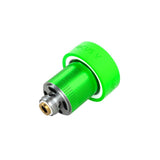 Focus V - Chromatix Atomizers features a green cylindrical design with a gold ring, housing a durable titanium bucket for improved heat retention and performance.