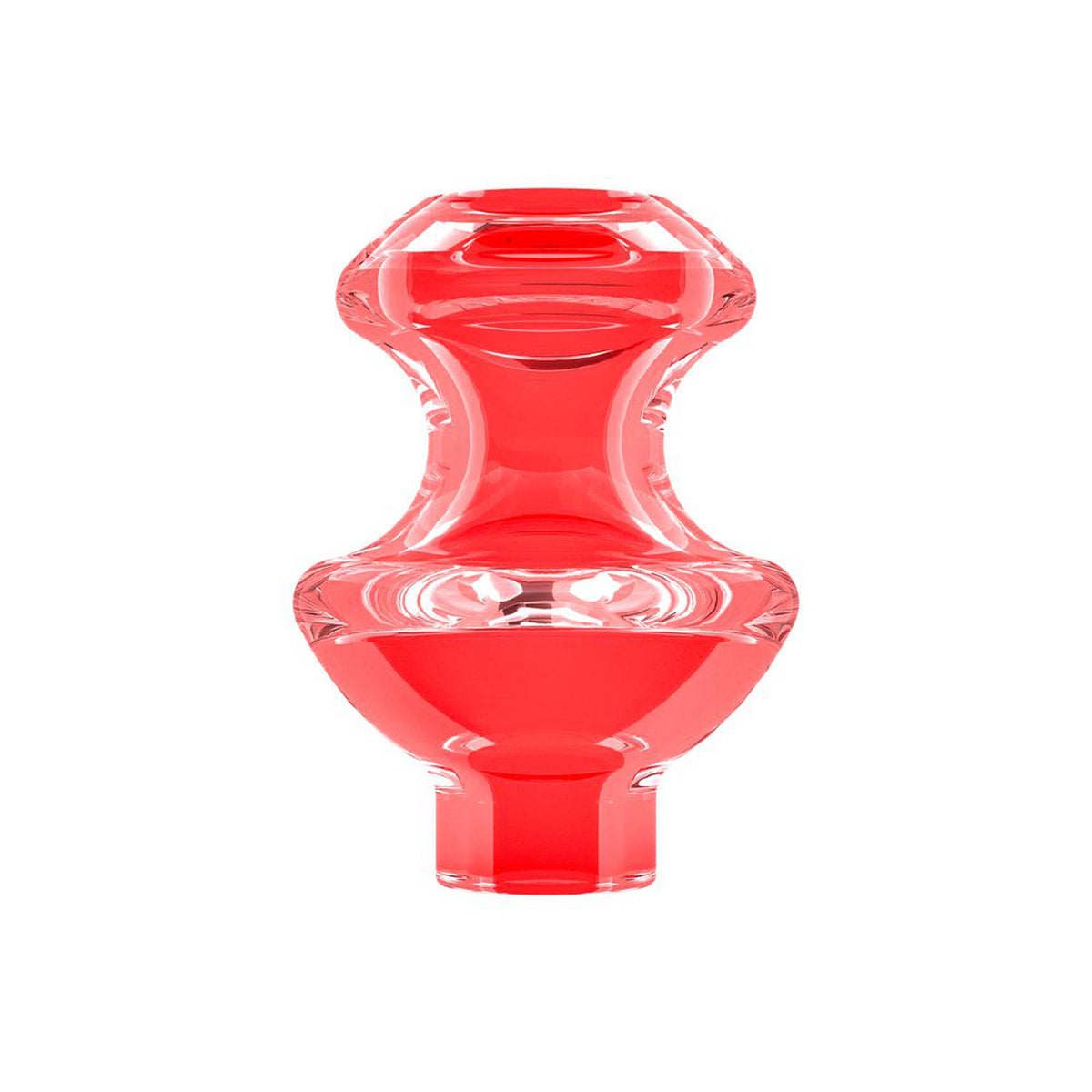 Focus V - Chromatix Carb Caps: A red glass carb cap designed for optimal airflow and heat retention, enhancing the dabbing experience with the Focus V Carta E-Rig.