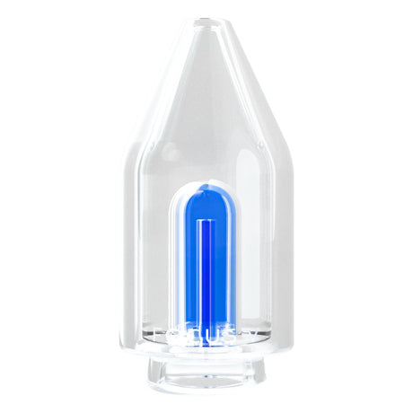 Focus V Chromatix Glass Top Bubbler Attachment features a clear glass design with a blue element, enhancing dabbing sessions with smooth, cool hits.