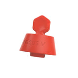 Focus V Chromatix Silicone Stopper, red with hexagon handle, designed to protect CARTA E-Rig from dust and debris, ensuring device cleanliness and security.