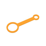 Focus V - Chromatix Silicone Tether: A yellow plastic tool with two circles, designed to securely attach your carb cap to the Focus V CARTA E-Rig.