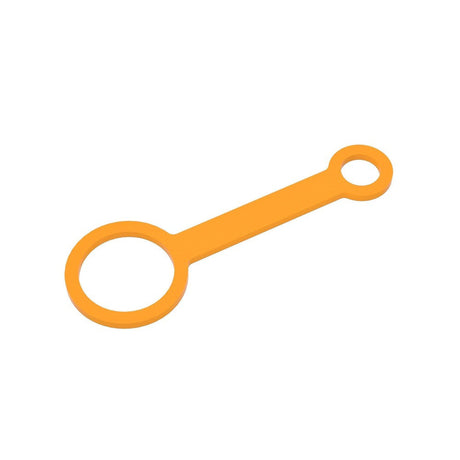 Focus V - Chromatix Silicone Tether: A yellow plastic tool with two circles, designed to securely attach your carb cap to the Focus V CARTA E-Rig.