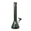 14 Tall Beaker Bong with removable downstem and bowl, featuring a rounded mouthpiece, built-in ice catcher, and 24K gold logos for a luxurious finish.