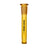 Amber-yellow glass downstem with HUMAN GRADE text, visible diffuser slits, designed for 14mm water pipes. Ideal for retail with precision fit and durable construction.