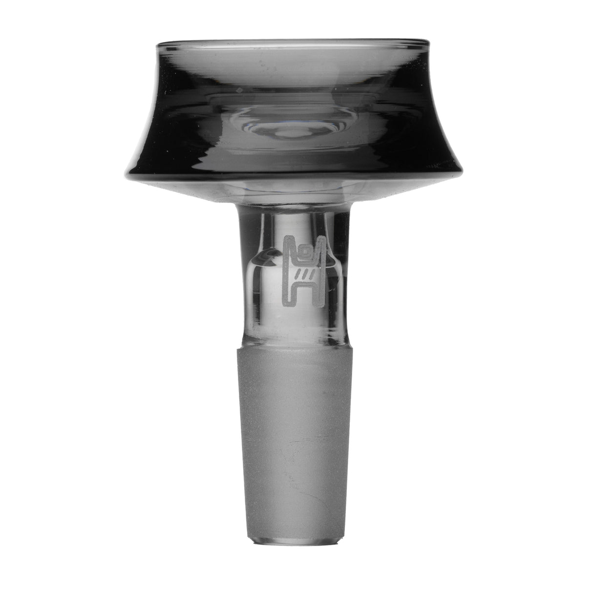 Cauldron Flower Bowl - 10mm: Glass smoking accessory with rounded chamber, reinforced neck, and male joint for bongs. Made of durable borosilicate glass for thermal resistance.