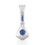 10 Glass Square Bong - Navy, featuring a clear design with a blue cap, showcasing a modern square shape and durable construction for smooth, refined hits.