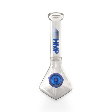 10 Glass Square Bong - Navy, featuring a clear design with a blue cap, showcasing a modern square shape and durable construction for smooth, refined hits.