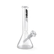 12 Glass Beaker Bong with ice pinch, crafted from durable borosilicate glass, offering a sleek design for smooth, cool smoking experiences.