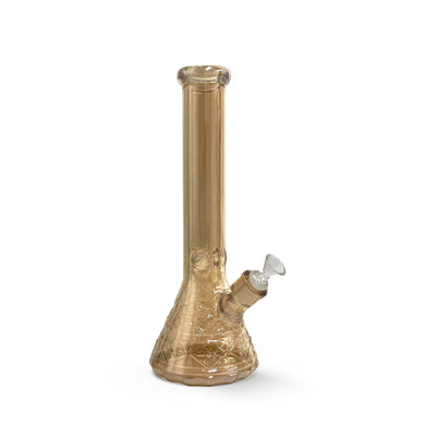 HMP 14 inch Glass Beaker Bong - Amber Sandblast