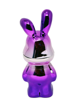 Grinder - Lost Bunny: A sleek, purple-chrome rabbit sculpture, standing upright, showcasing its polished, modern design. Compact and durable, ideal for organized storage.