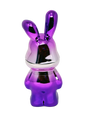Grinder - Lost Bunny: A sleek, purple-chrome rabbit sculpture, standing upright, showcasing its polished, modern design. Compact and durable, ideal for organized storage.