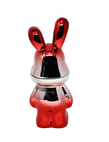 Grinder - Lost Bunny: A sleek, metallic rabbit-shaped grinder with a smooth, reflective finish, showcasing a modern design for decorative and functional use.